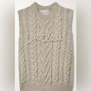 LINGUA FRANCA Stone 'Outlaw' Cable Knit Vest
